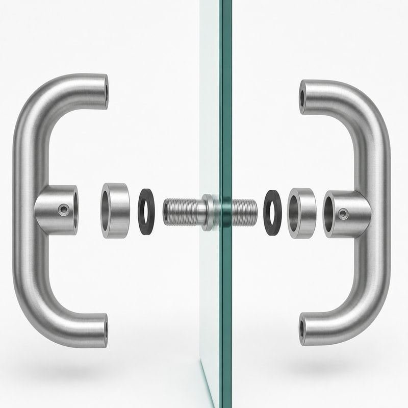 Back-to-Back Shower Door Handle