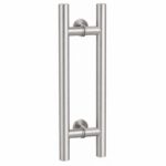 Matte Silver Ladder-Style Shower Door Handle — Finish Concept