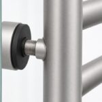 Matte Silver Ladder-Style Shower Door Handle — Finish Concept