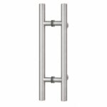 Matte Silver Ladder-Style Shower Door Handle — Finish Concept