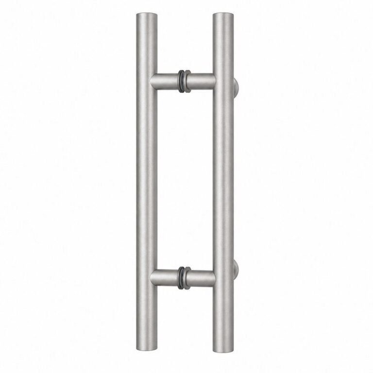 Matte Silver Ladder-Style Shower Door Handle — Finish Concept