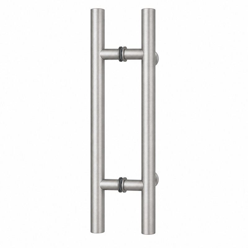 Matte Silver Ladder-Style Shower Door Handle — Finish Concept