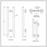 Matte Silver Ladder-Style Shower Door Handle — Finish Concept