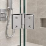 Matte Silver Double-Action Glass Shower Door Hinge — Finish Concept