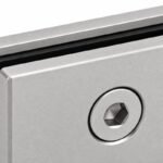 Matte Silver Double-Action Glass Shower Door Hinge — Finish Concept