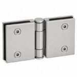 Matte Silver Double-Action Glass Shower Door Hinge — Finish Concept
