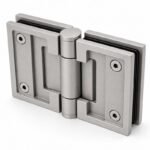 Matte Silver Heavy-Duty Shower Door Hinge — Finish Concept