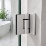 Matte Silver Heavy-Duty Shower Door Hinge — Finish Concept