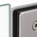Matte Silver Heavy-Duty Shower Door Hinge — Finish Concept
