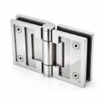 Polished Silver Heavy-Duty Shower Door Hinge — Finish Concept