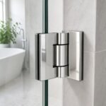 Polished Silver Heavy-Duty Shower Door Hinge — Finish Concept