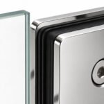Polished Silver Heavy-Duty Shower Door Hinge — Finish Concept