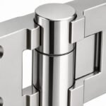 Polished Silver Heavy-Duty Shower Door Hinge — Finish Concept