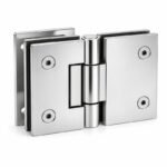 Polished Silver Heavy-Duty Shower Door Hinge — Finish Concept