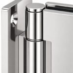 Polished Silver Self-Closing Glass Shower Door Hinge — Finish Concept