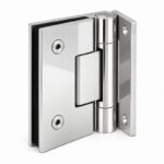 Polished Silver Soft-Close Frameless Shower Door Hinge — Finish Concept