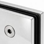 Polished Silver Soft-Close Frameless Shower Door Hinge — Finish Concept