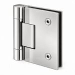 Polished Silver Soft-Close Frameless Shower Door Hinge — Finish Concept