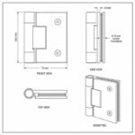 Soft-Close Frameless Shower Door Hinge