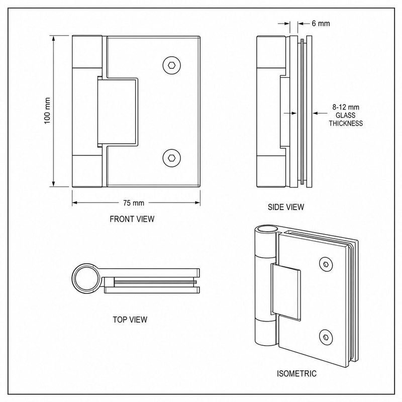 Soft-Close Frameless Shower Door Hinge