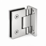 Polished Silver Square Back-Plate Shower Door Hinge — Finish Concept