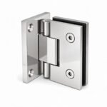 Polished Silver Square Back-Plate Shower Door Hinge — Finish Concept