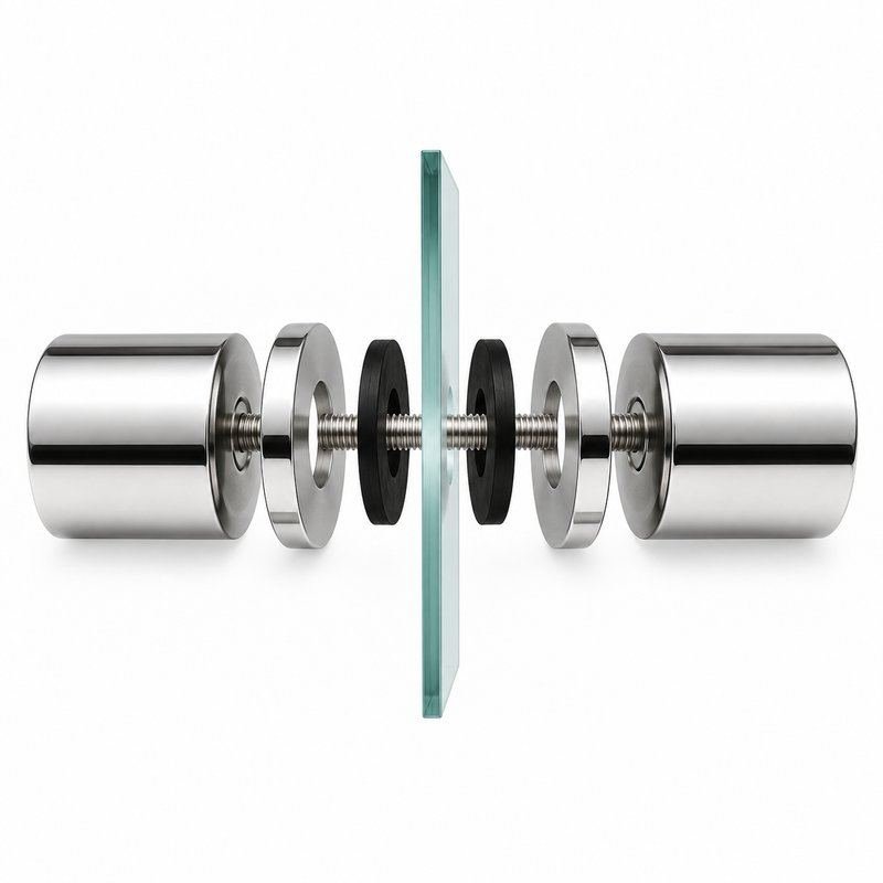 Polished Silver Round Shower Door Knob — Finish Concept