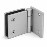Matte Silver Side-Mounted Shower Door Pivot Hinge — Finish Concept