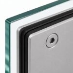 Matte Silver Side-Mounted Shower Door Pivot Hinge — Finish Concept