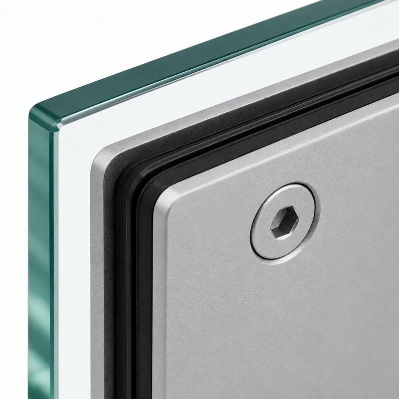 Matte Silver Side-Mounted Shower Door Pivot Hinge — Finish Concept