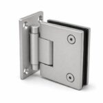 Matte Silver Side-Mounted Shower Door Pivot Hinge — Finish Concept