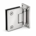 Polished Silver Side-Mounted Shower Door Pivot Hinge — Finish Concept