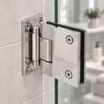 Polished Silver Side-Mounted Shower Door Pivot Hinge — Finish Concept