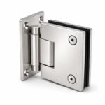 Polished Silver Side-Mounted Shower Door Pivot Hinge — Finish Concept