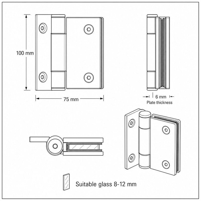 Side-Mounted Shower Door Pivot Hinge