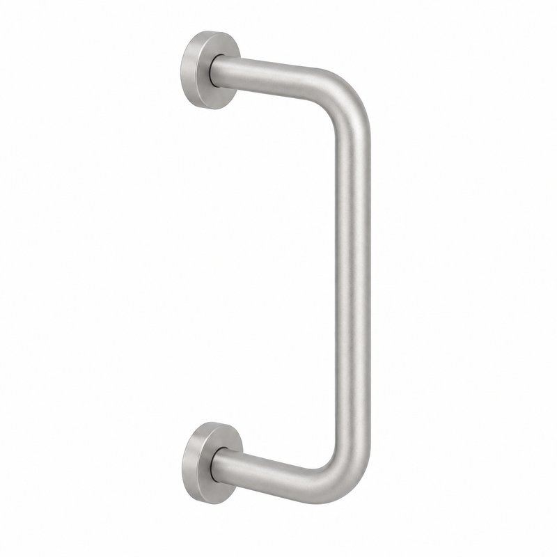 Matte Silver D-Shape Shower Door Pull Handle — Finish Concept