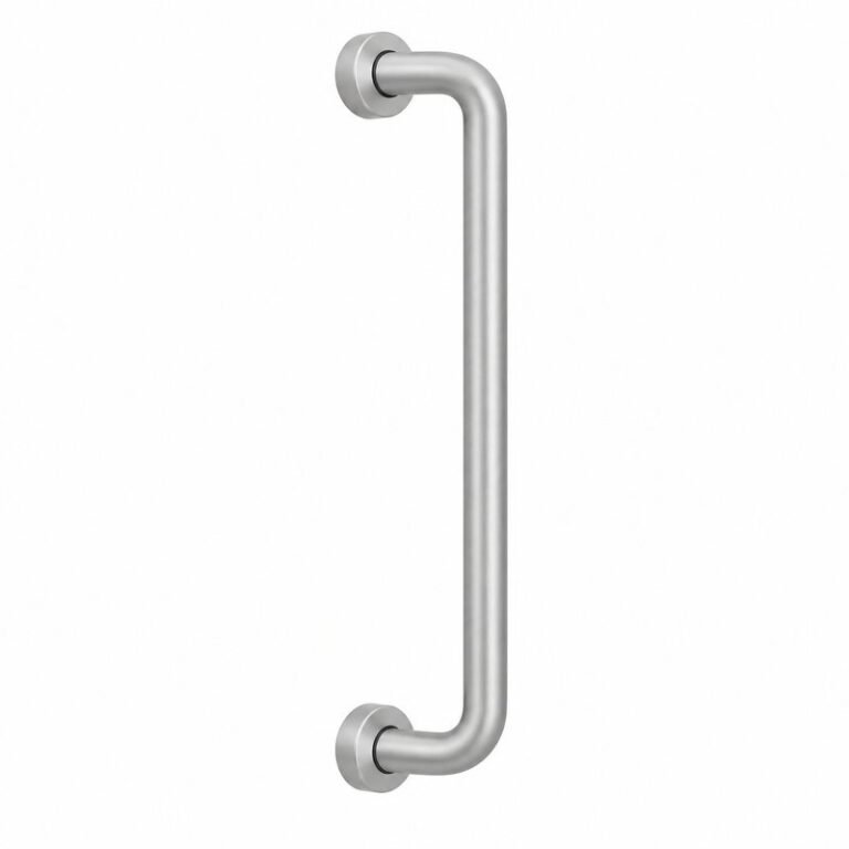 Matte Silver D-Shape Shower Door Pull Handle — Finish Concept
