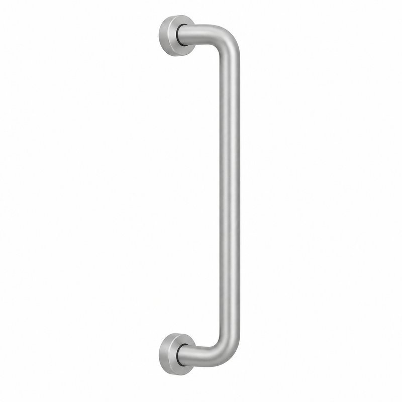 Matte Silver D-Shape Shower Door Pull Handle — Finish Concept