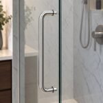 Polished Silver D-Shape Shower Door Pull Handle — Finish Concept