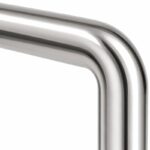 Polished Silver D-Shape Shower Door Pull Handle — Finish Concept