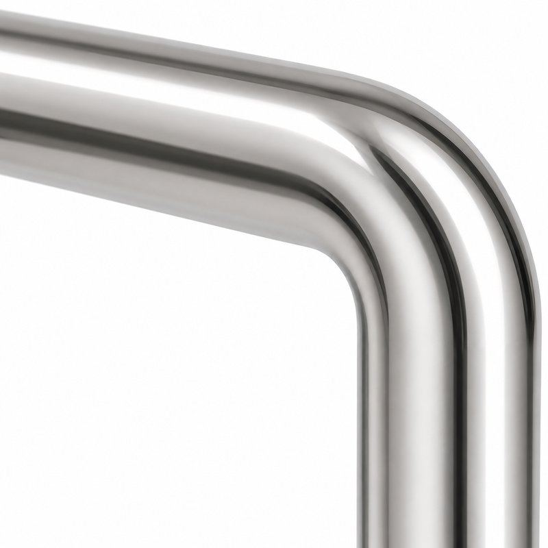 Polished Silver D-Shape Shower Door Pull Handle — Finish Concept