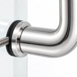 Polished Silver D-Shape Shower Door Pull Handle — Finish Concept