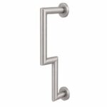 Matte Silver Offset Shower Door Pull Handle — Finish Concept