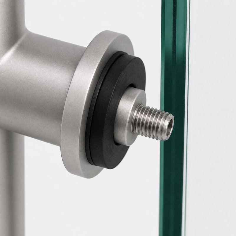 Matte Silver Offset Shower Door Pull Handle — Finish Concept