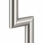 Matte Silver Offset Shower Door Pull Handle — Finish Concept