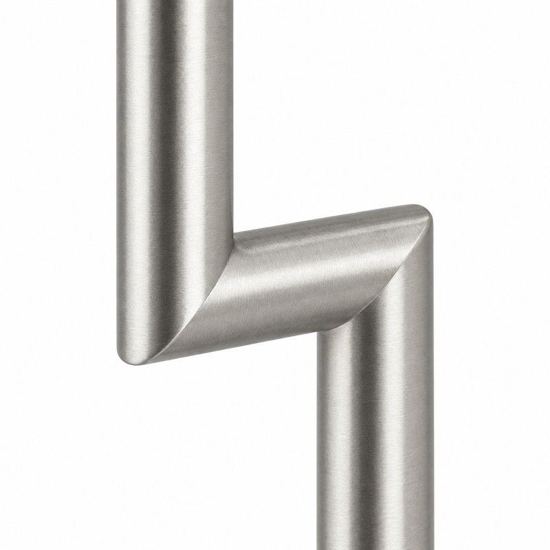 Matte Silver Offset Shower Door Pull Handle — Finish Concept
