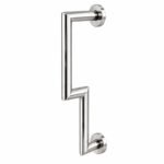 Polished Silver Offset Shower Door Pull Handle — Finish Concept