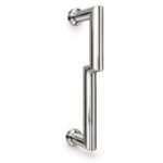 Polished Silver Offset Shower Door Pull Handle — Finish Concept