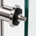 Polished Silver Offset Shower Door Pull Handle — Finish Concept