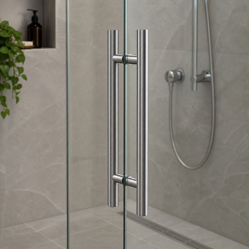 Round-Tube Shower Door Pull Handle